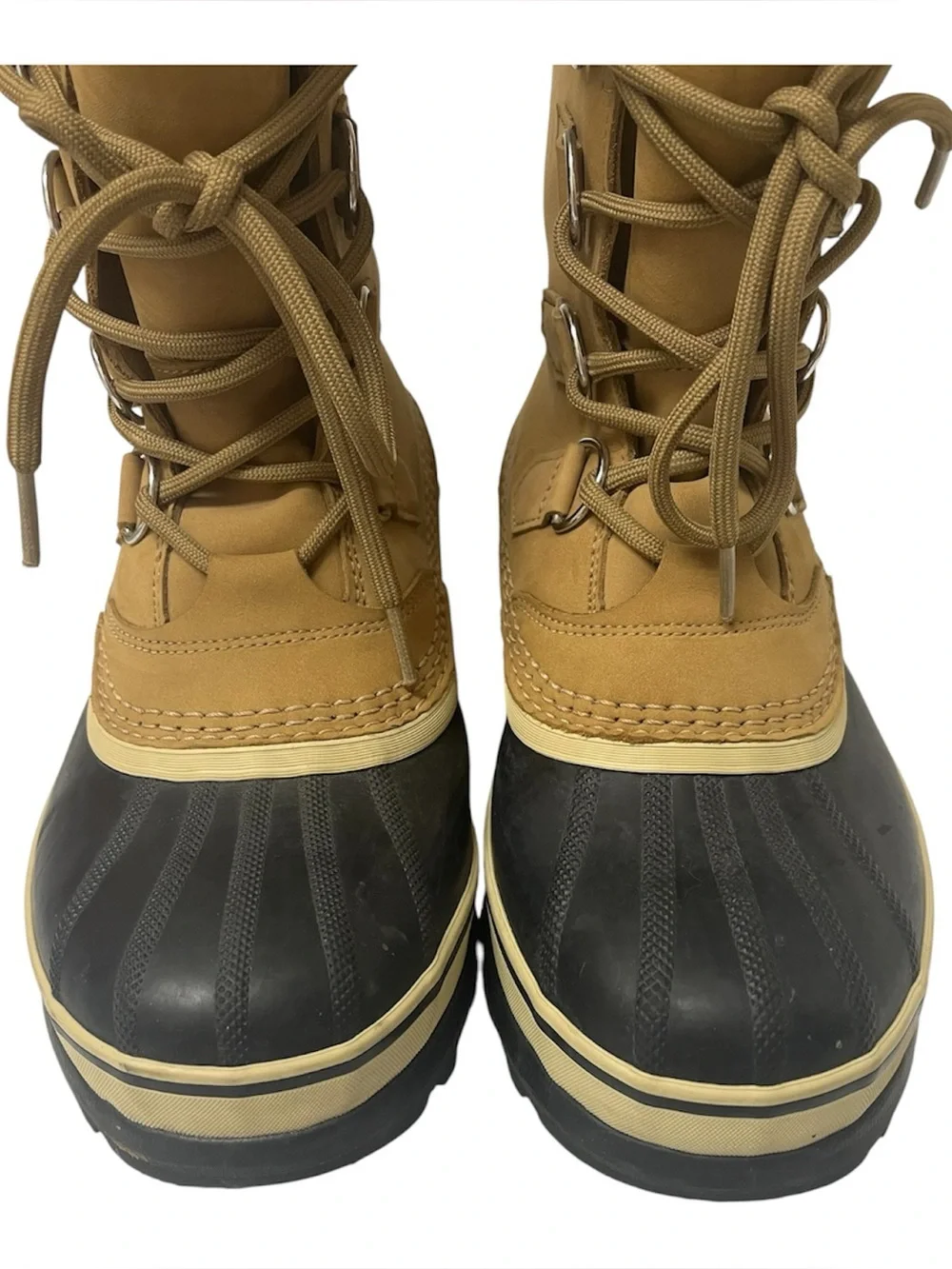Sorel Women’s Caribou Waterproof Tan Leather Faux Fur Winter Boots SZ 7.5